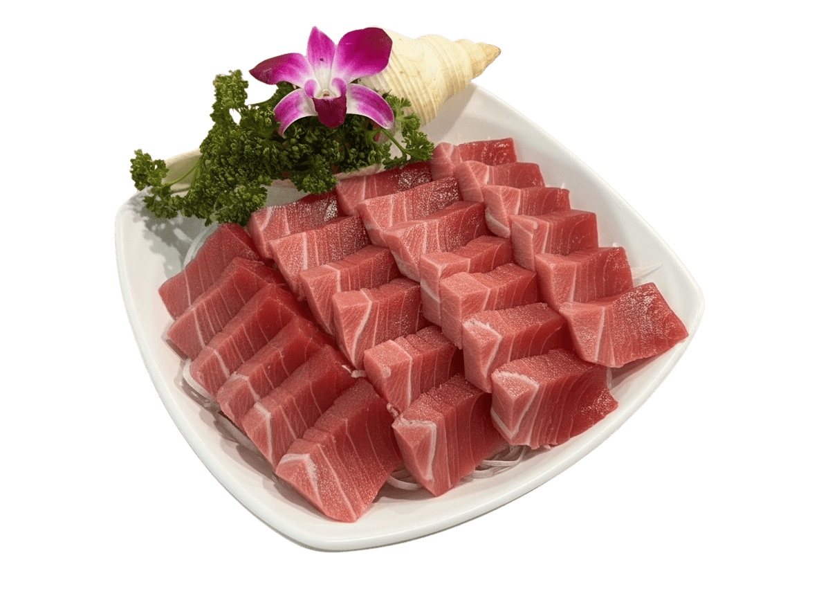 阿慶鮮魚湯的招牌東港生魚片，來自鹽埔漁港每日現撈